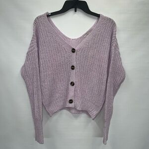 Sincerely Jules Sweater Women’s Large Pink Long Sleeve Cardigan Button Up NWT